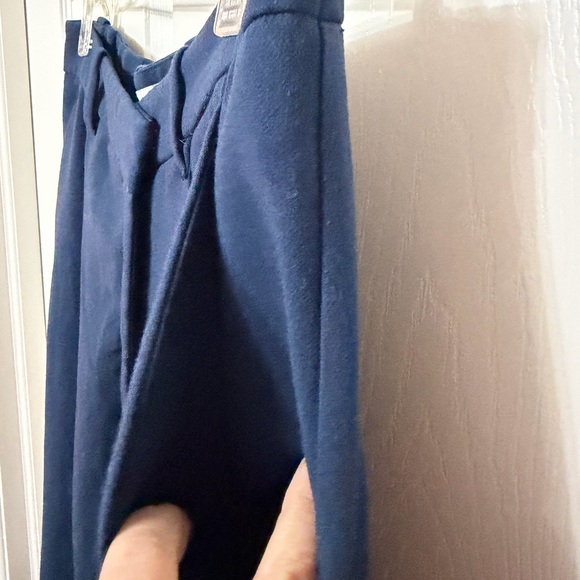 Abercrombie‎ & Fitch Tailored Relaxed Straight Crossover Waist Trousers Navy 12 - Picture 5 of 6